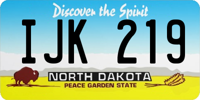ND license plate IJK219