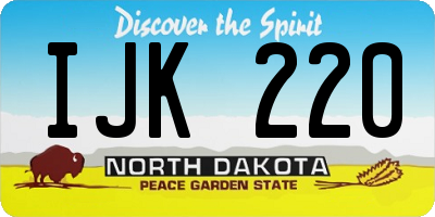 ND license plate IJK220