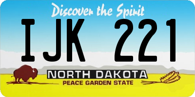 ND license plate IJK221