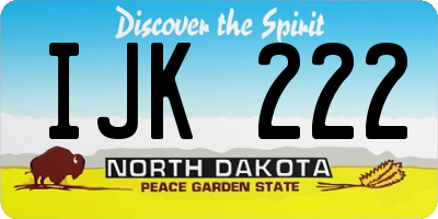 ND license plate IJK222