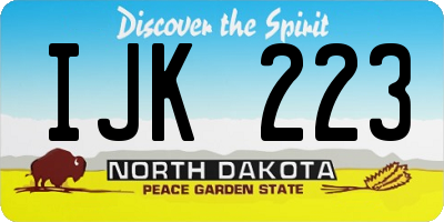 ND license plate IJK223