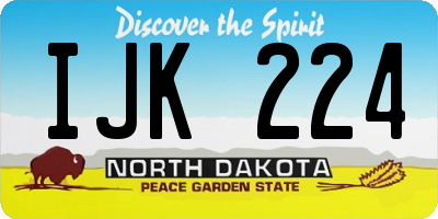 ND license plate IJK224