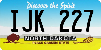 ND license plate IJK227