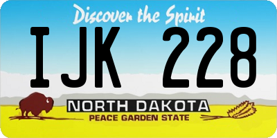 ND license plate IJK228