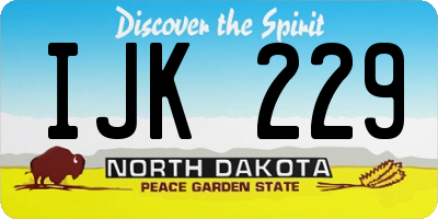 ND license plate IJK229