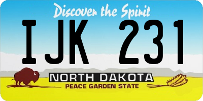 ND license plate IJK231