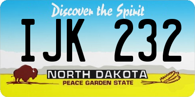ND license plate IJK232