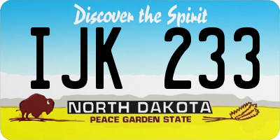 ND license plate IJK233