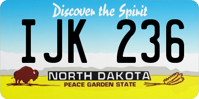 ND license plate IJK236