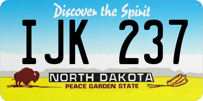 ND license plate IJK237