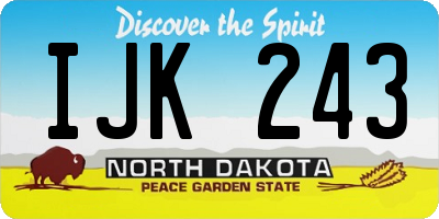 ND license plate IJK243