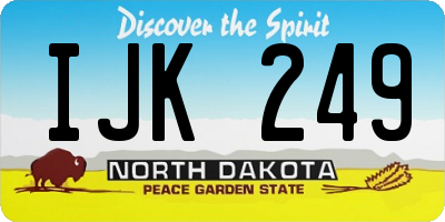 ND license plate IJK249