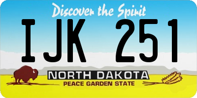 ND license plate IJK251