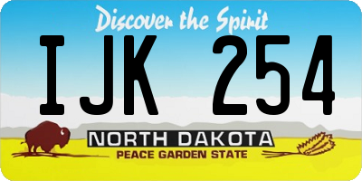 ND license plate IJK254