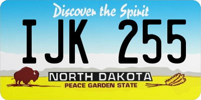 ND license plate IJK255