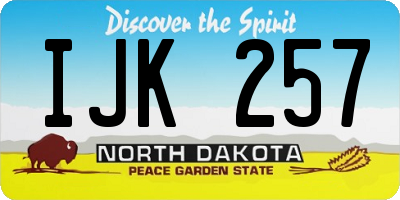 ND license plate IJK257