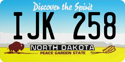 ND license plate IJK258