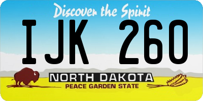 ND license plate IJK260