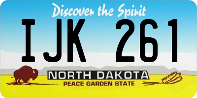 ND license plate IJK261