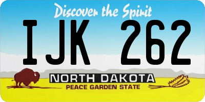 ND license plate IJK262