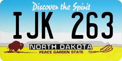 ND license plate IJK263