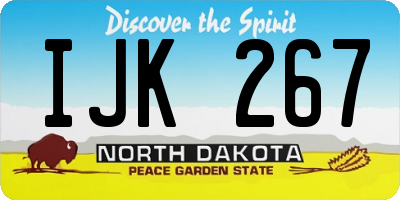 ND license plate IJK267
