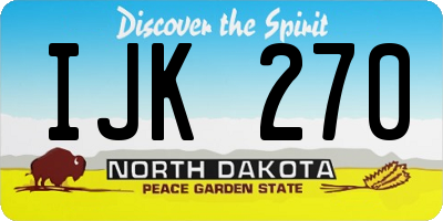 ND license plate IJK270