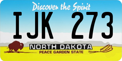 ND license plate IJK273