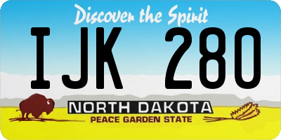 ND license plate IJK280