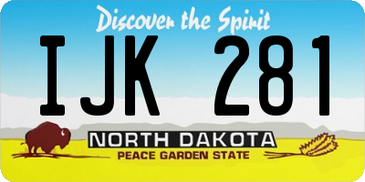 ND license plate IJK281