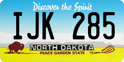 ND license plate IJK285