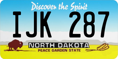 ND license plate IJK287