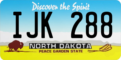 ND license plate IJK288