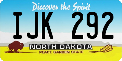 ND license plate IJK292