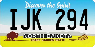ND license plate IJK294
