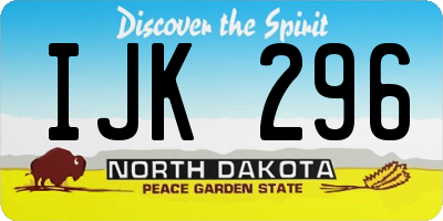 ND license plate IJK296