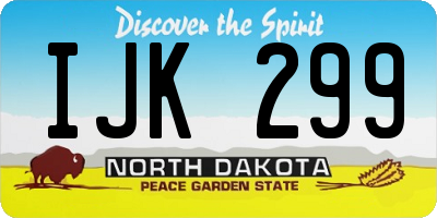 ND license plate IJK299