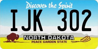 ND license plate IJK302