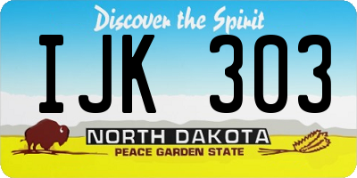ND license plate IJK303