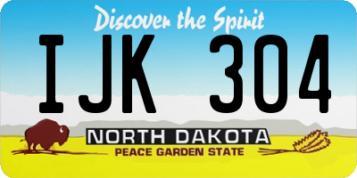 ND license plate IJK304