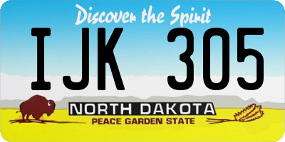 ND license plate IJK305