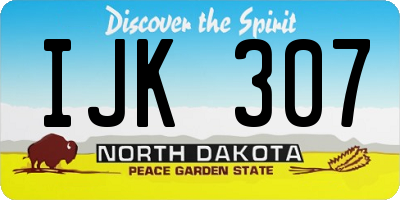 ND license plate IJK307