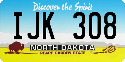 ND license plate IJK308