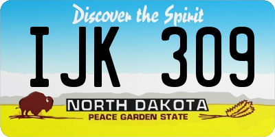 ND license plate IJK309