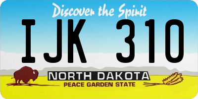 ND license plate IJK310