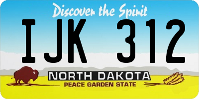 ND license plate IJK312