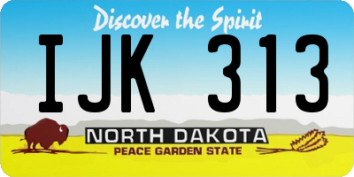 ND license plate IJK313