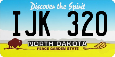 ND license plate IJK320