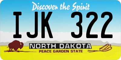 ND license plate IJK322