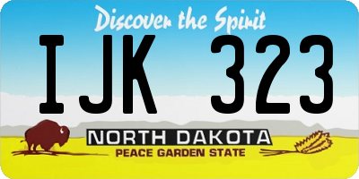 ND license plate IJK323